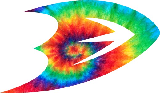 Anaheim Ducks rainbow spiral tie-dye logo vinyl decal